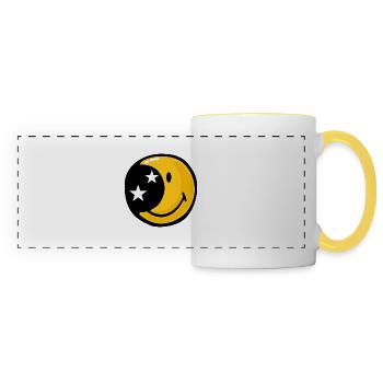 Smiley Moon Stars - Mug panoramique contrasté et blanc - blanc/jaune - Devant