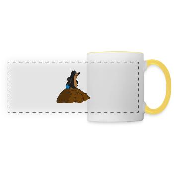 Mole earth Mole hive funny big garden s - Panoramic Mug - white/yellow - Front