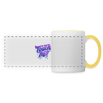 Touch me liquidletter - Mug panoramique contrasté et blanc - blanc/jaune - Devant
