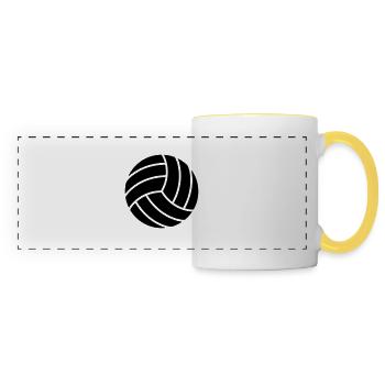 modèle volley-ball rond cercle balle jouer club am - Mug panoramique contrasté et blanc - blanc/jaune - Devant