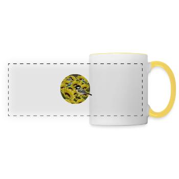 Mésange à oiseaux - Mug panoramique contrasté et blanc - blanc/jaune - Devant