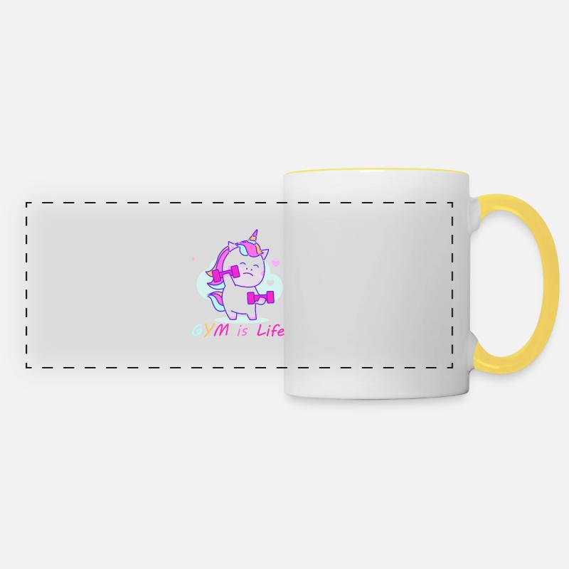 Gym Unicorn - Panoramatasse - Weiß/Gelb