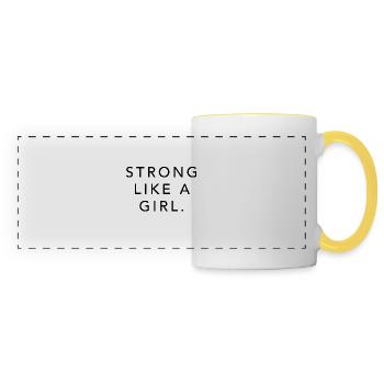 strong like a girl - Panoramatasse - Weiß/Gelb - Vorne