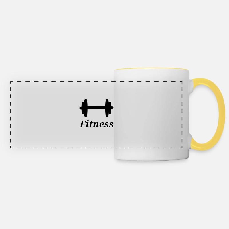 fitness - Panoramic Mug - white/yellow
