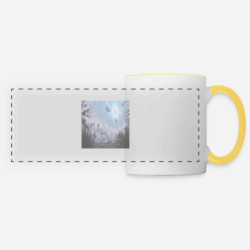wolf - Panoramic Mug - white/yellow