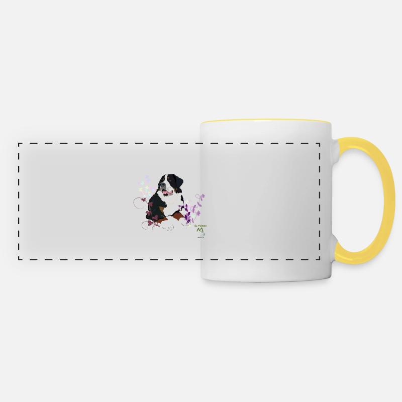 Bernese Mountain Dog - Panoramic Mug - white/yellow