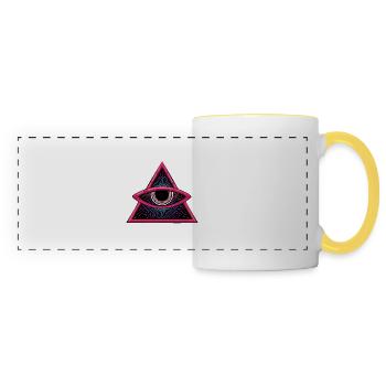 Eye of Wisdom Psychedelic LSD DMT - Panoramic Mug - white/yellow - Front