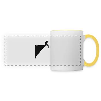 Separation. Sad pensive grief. Lonely alone - Panoramic Mug - white/yellow - Front
