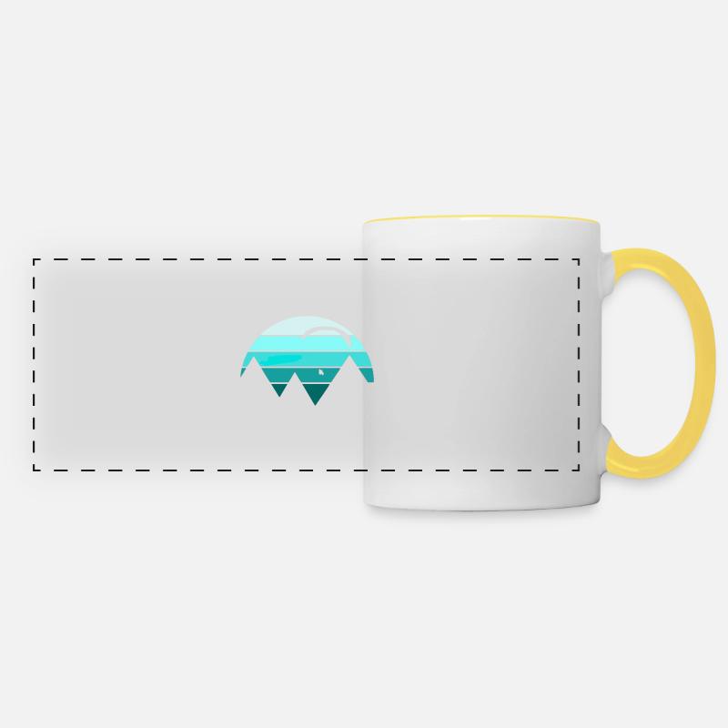 Paraglider Paragliding Mountains Vintage - Panoramic Mug - white/yellow