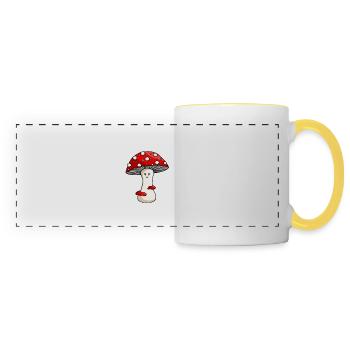 Happy Red Toadstool - Panoramic Mug - white/yellow - Front