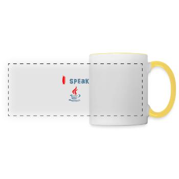 Je parle Java - Je parle Java - Mug panoramique contrasté et blanc - blanc/jaune - Devant