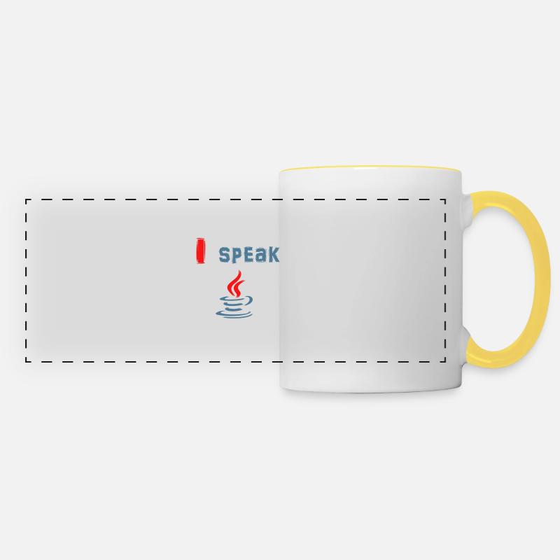 Je parle Java - Je parle Java - Mug panoramique contrasté et blanc - blanc/jaune