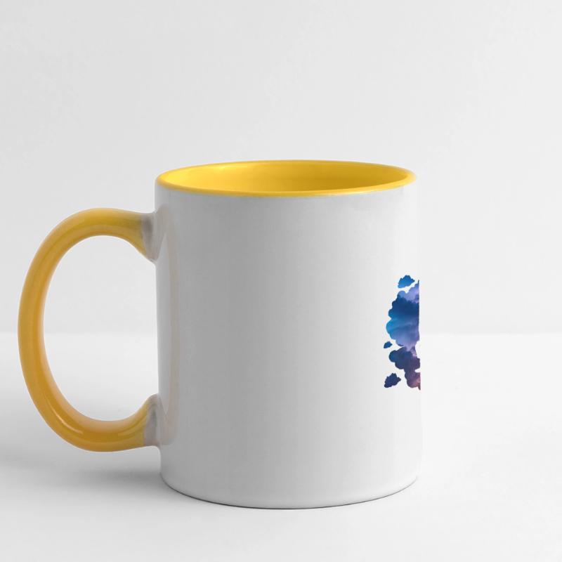 Cadeau d'aventure de kite surf à double exposition Mug panoramique contrasté et blanc