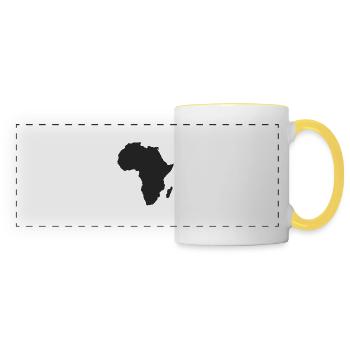 Afrika Umriss - Panoramatasse - Weiß/Gelb - Vorne