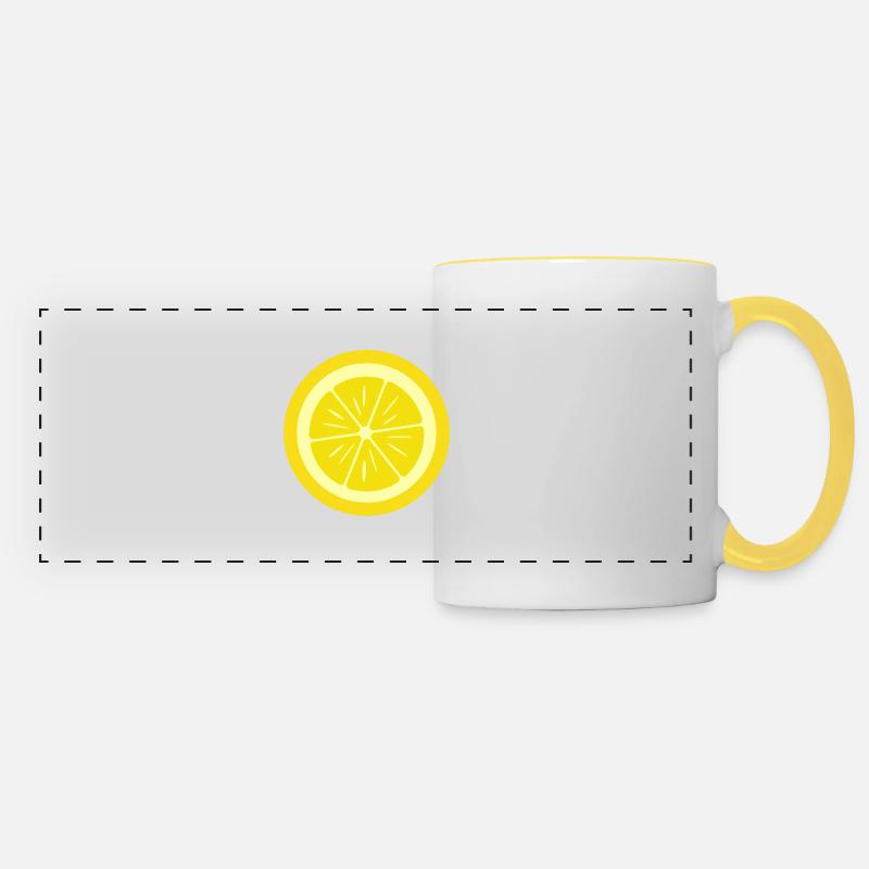Sliced lemons - Panoramic Mug - white/yellow