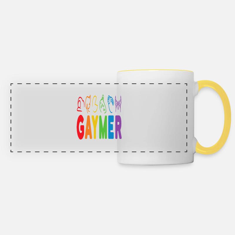 Gaymer - Panoramic Mug - white/yellow