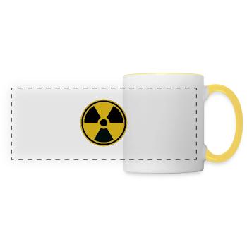 Radioactif - Mug panoramique contrasté et blanc - blanc/jaune - Devant