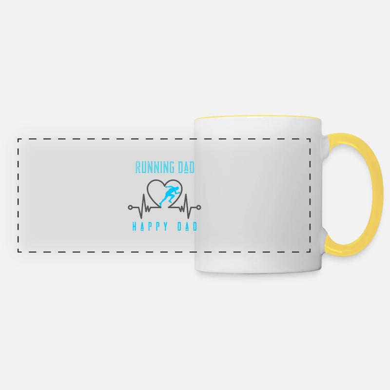 running dad dad running run dad run dad - Panoramic Mug - white/yellow