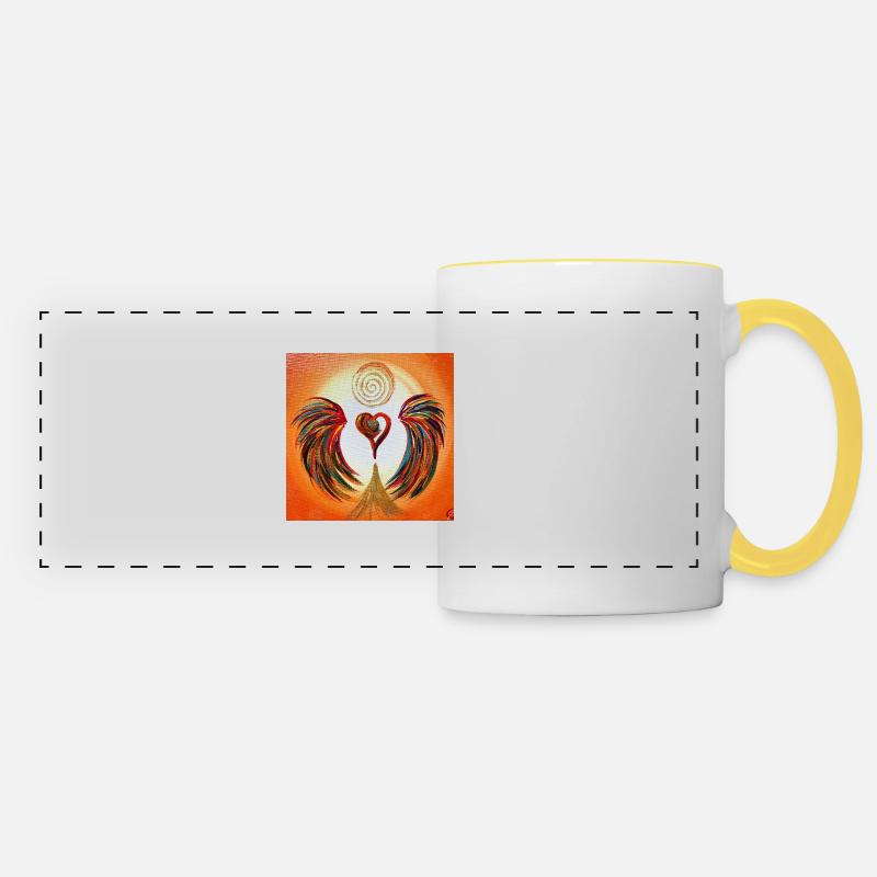 Le cœur de la joie - Mug panoramique contrasté et blanc - blanc/jaune