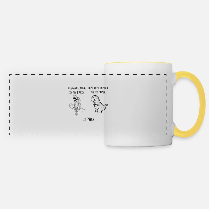 Research phd Student Gift - Panoramic Mug - white/yellow