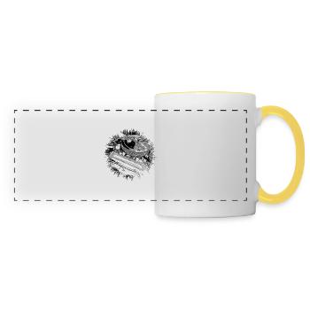 Voiture - Mug panoramique contrasté et blanc - blanc/jaune - Devant