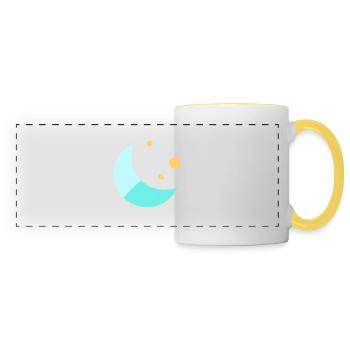 Lune - Mug panoramique contrasté et blanc - blanc/jaune - Devant