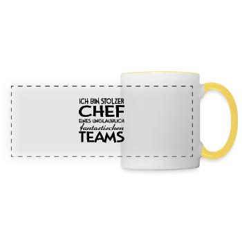 Chef Teams Geschenk Arbeit Humor - Panoramatasse - Weiß/Gelb - Vorne