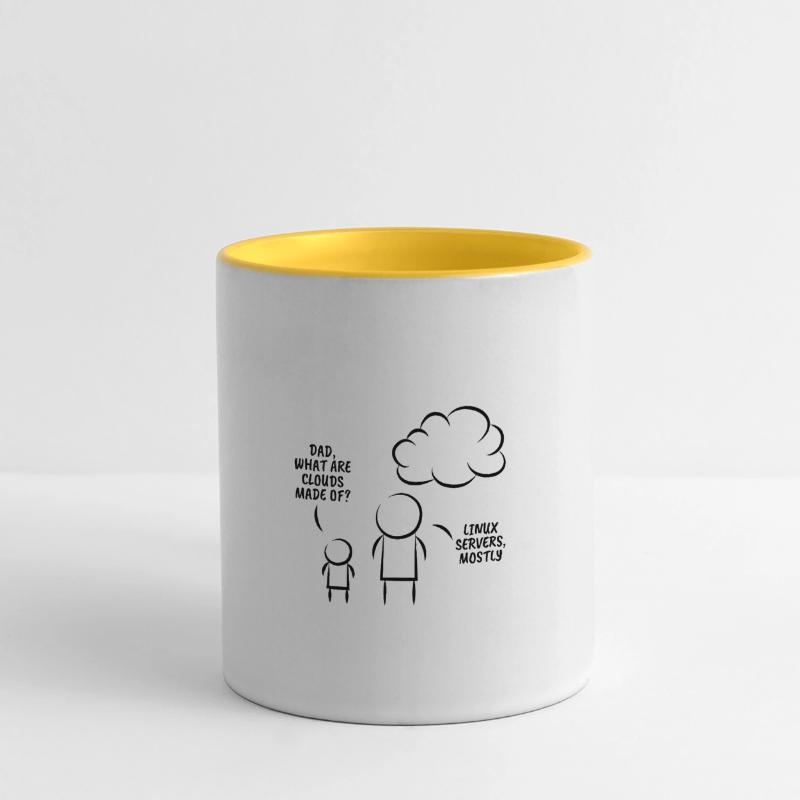 Linux servers Programmation cadeau d’information Mug panoramique contrasté et blanc