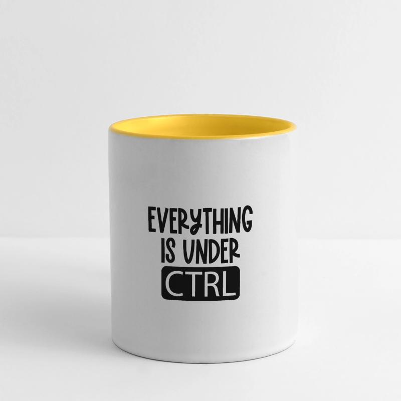 Everything is under ctrl Programming Informatique Mug panoramique contrasté et blanc