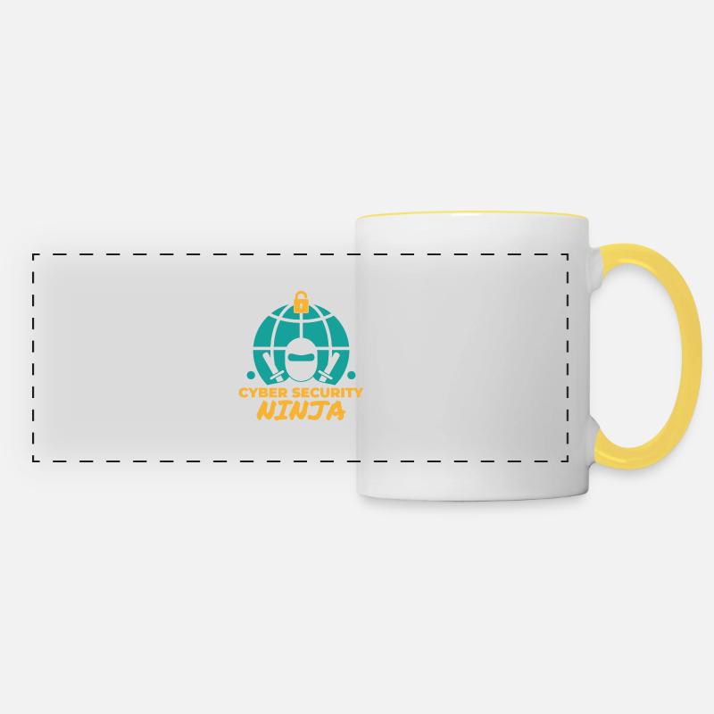 Cyber security ninja Programming Computer Science - Panoramic Mug - white/yellow