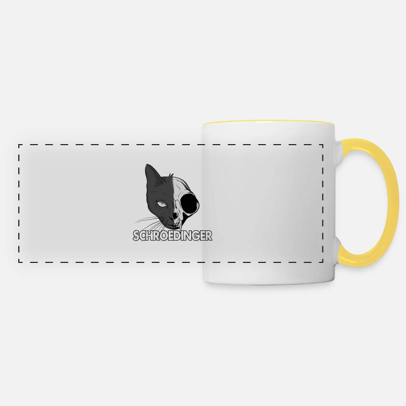 Schrödinger's Cat - Panoramic Mug - white/yellow
