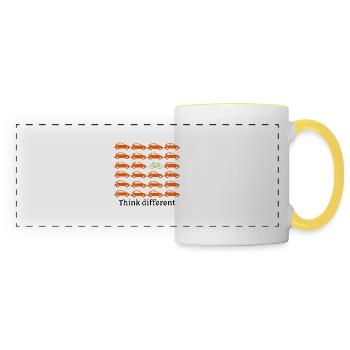 Think different cadeau vélo vélo sport - Mug panoramique contrasté et blanc - blanc/jaune - Devant