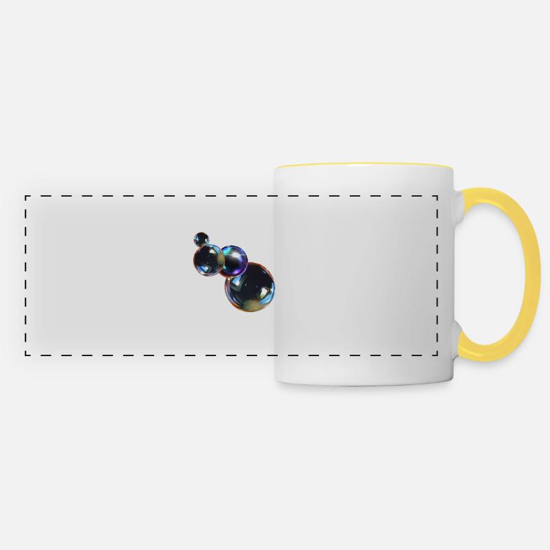 Bubbles - Panoramic Mug - white/yellow