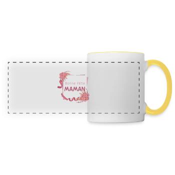 Bonne fête maman Style POST IT - Mug panoramique contrasté et blanc - blanc/jaune - Devant