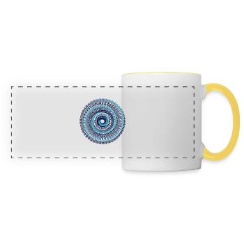 Mandala - Mug panoramique contrasté et blanc - blanc/jaune - Devant