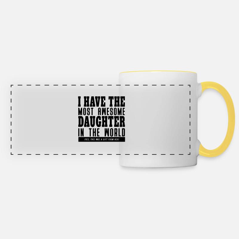 Father's Day Gift, Father's Day Tee, Fathers Day - Panoramic Mug - white/yellow