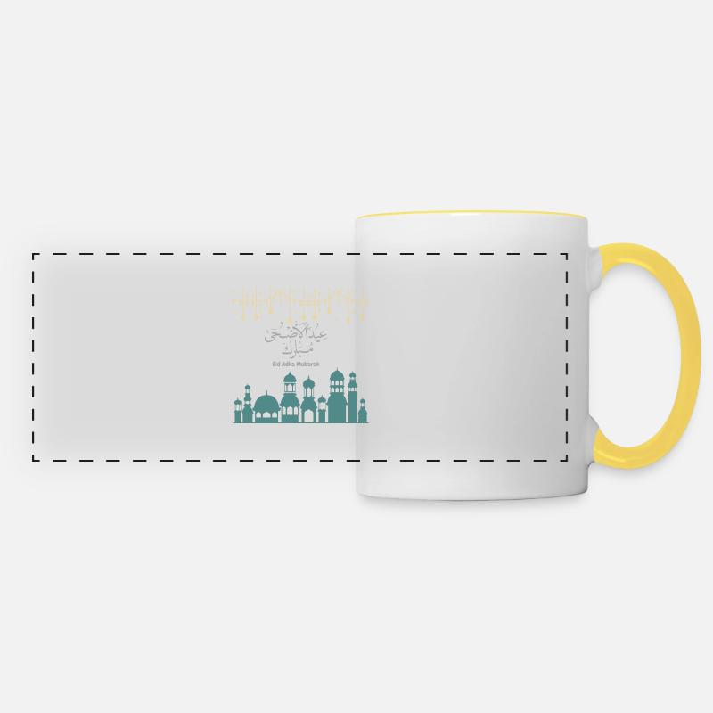 Eid Mubarak - Panoramatasse - Weiß/Gelb