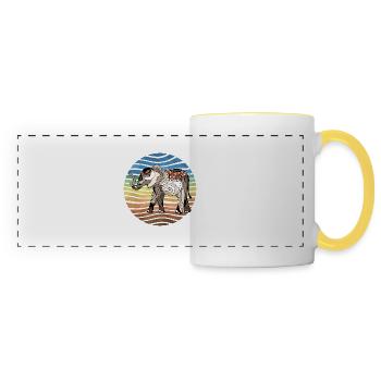 Éléphant - Mug panoramique contrasté et blanc - blanc/jaune - Devant