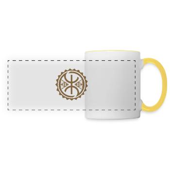 z imazighen - Tifinagh - Mug panoramique contrasté et blanc - blanc/jaune - Devant