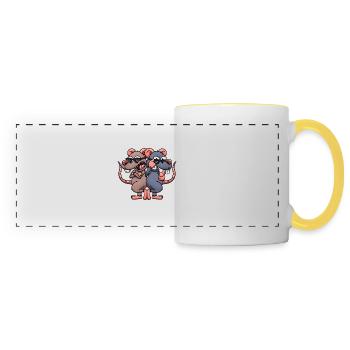 Cool Rats With Sunglasses - Panoramic Mug - white/yellow - Front