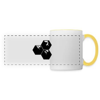 Escalade de bloc - Mug panoramique contrasté et blanc - blanc/jaune - Devant