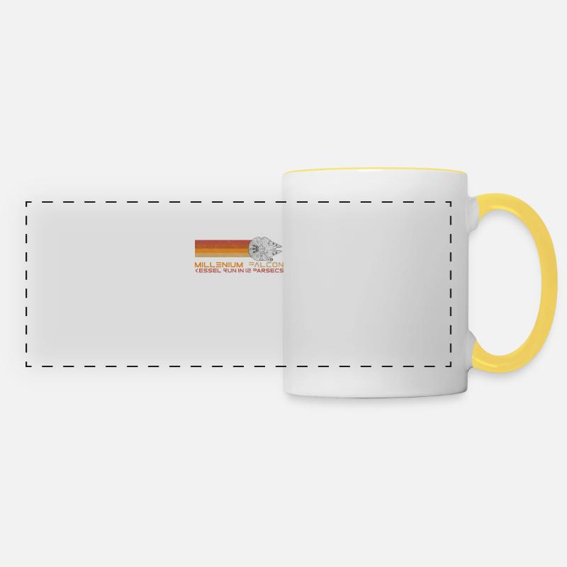 12 parsecs - Mug panoramique contrasté et blanc - blanc/jaune