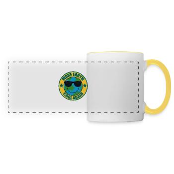 Rendre la Terre fraîche à nouveau - Mug panoramique contrasté et blanc - blanc/jaune - Devant