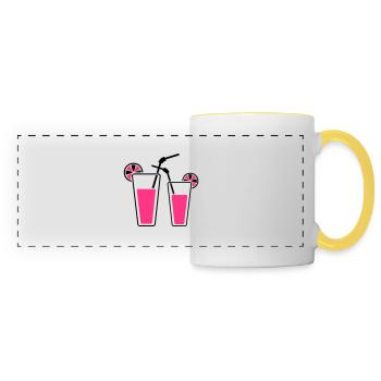 Cocktails - Mug panoramique contrasté et blanc - blanc/jaune - Devant