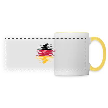 Germany Flag Waves - Panoramic Mug - white/yellow - Front