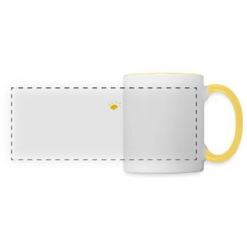 Camping Fashion with Caravan - Glamping - Panoramic Mug - white/yellow - Front