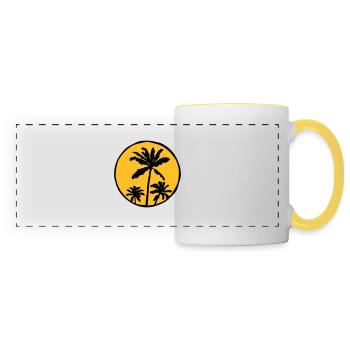 Holiday Sun Palms - Panoramic Mug - white/yellow - Front