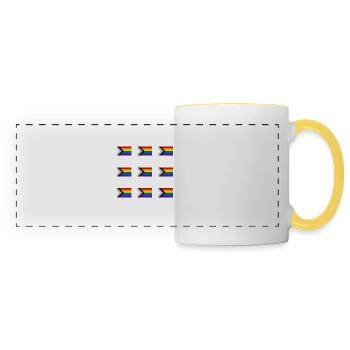 Drapeau de la Fierté du Progrès - Mug panoramique contrasté et blanc - blanc/jaune - Devant