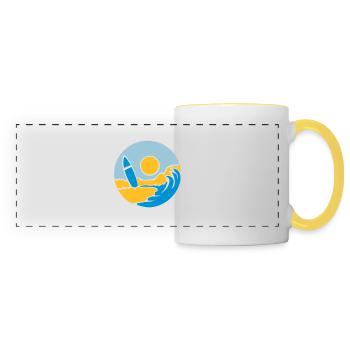 County Beach Surfboard - Panoramic Mug - white/yellow - Front