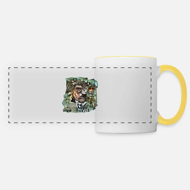 Jekyll And Hyde - Panoramic Mug - white/yellow